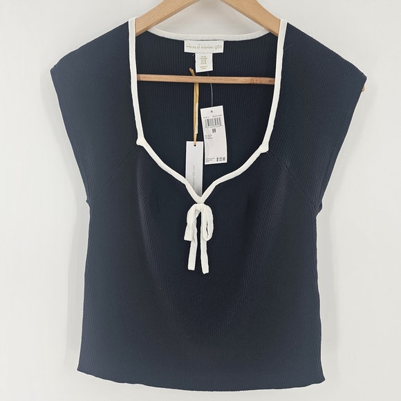 House of Harlow 1960 Tops - House of Harlow 1960 Black and White Tie Front Sailor Collar Blouse Size Medium